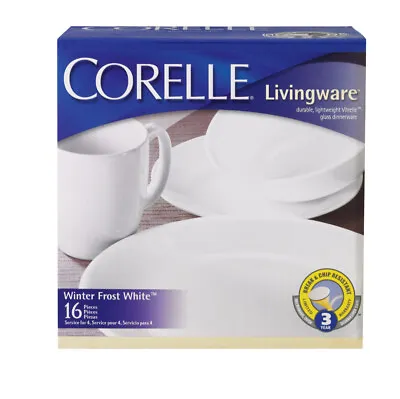 $67.97 • Buy Corelle White Glass Dinnerware Set Assortment In.   D 16
