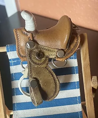 Vintage 3” Miniature Western Saddle Decoration Or Model Horse Saddle • $13