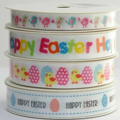 Happy Easter Ribbon Eggs Chicks Birds Easter Decoration Crafts 9mm 16mm X 5M • £3.14