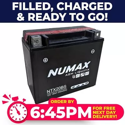 Numax YTX20-BS Compatible YTX20BS MotorCycle Motorbike Quad Bike Battery • £56.85