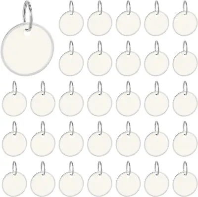  100 Pack 1.2 Inch Circle Key Tags Round Id Label Name Tags Custom Metal Rimmed • $13.99