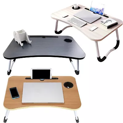 Folding Laptop Table Bed Tray Sofa Lap Portable Computer Desk Stand Breakfast • £10.95