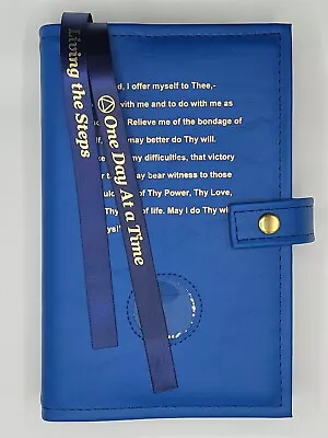 Alcoholic Anonymous Blue Deluxe Double AA Book Cover Third Step Prayer • $41.95