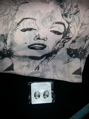 New Pink Marilyn Monroe Scarf 29 X 66 And Earring Special Sale Combo  • £2.88