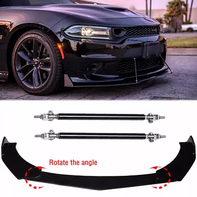 Front Lip Spoiler Splitter +Strut Rods For Mazda 3 6 Axela CX 5 7 Miata MX RX 8 • $109.11