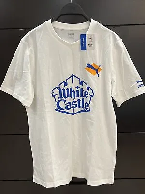 Puma White Castle Mens T-Shirt Crew Neck Short Sleeves Size Medium • $14.99