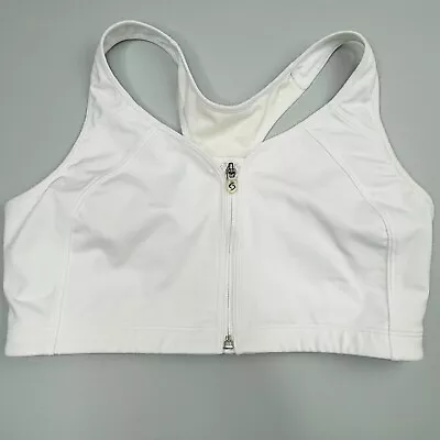 Moving Comfort Front Close Sport Bra Extra Large 38CD 40C White Racerback • $22