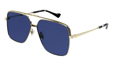 $496.86 • Buy Gucci Sunglasses GG1099SA  002 Gold Blue Man