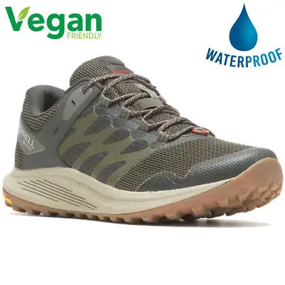 Merrell Nova 3 GTX Mens Green Vegan Waterproof Walking Trainers Shoes Size 8-13 • £104.99