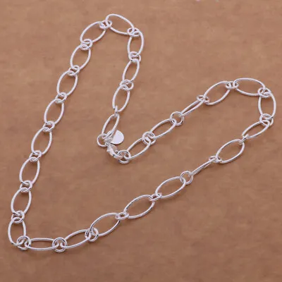 18  Mens Womens 925 Sterling Silver 8mm PaperClip Link Chain Necklace #N252 • $10.99