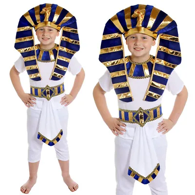 £15.99 • Buy Boys Egyptian Pharaoh Costume King School Kids Historical School Day Fancy Dress