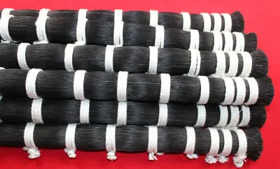 250g Mongolia Natural Black Hair Horse Tail 65-70 Cm • $21.99