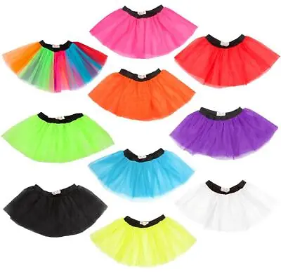 £3.69 • Buy Children's Neon Tutu Kids Fancy Dress Dance Party Disco Age 5-10 One Size Skirt