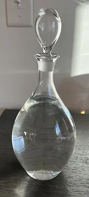 Vintage ORREFORS CRYSTAL DECANTER & STOPPER Wine Bottle W/ Sticker 11 1/2  • $24.50