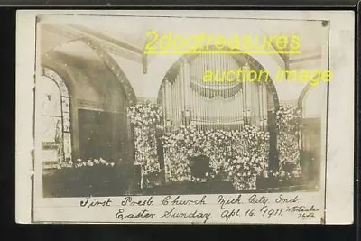 RPPc Presbyterian Church Michigan City In Easter 1911 Indiana Old Real Photo • $15.49