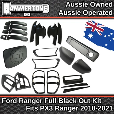 $290 • Buy BLACK OUT ACCESSORIES KIT For Ford Ranger - PX3 XL XLT XLS Wildtrak 2018 - 2021