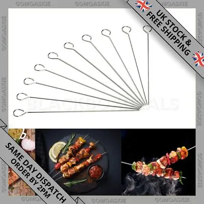 Metal BBQ Skewers Barbecue Meat Vegetable Kebab Shish Kitchen Grill Oven Cook Uk • £1.95