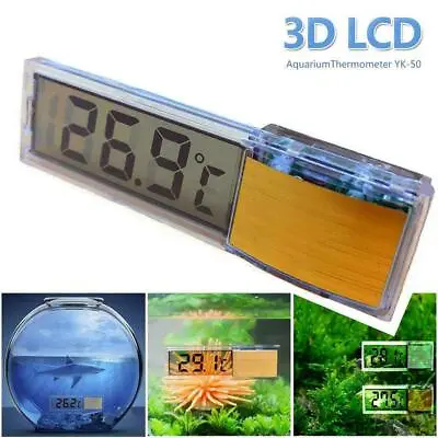 £3.99 • Buy 3D Fish Tank Thermometer Temp Meters Digital Water Crystal Aquarium LCD Glass UK