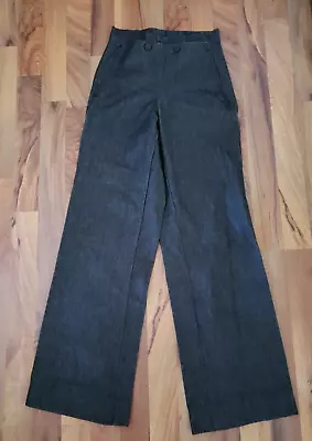 Amish Young Men's Blue Denim Button Flap Slacks  24 W 30  Inseam • $12