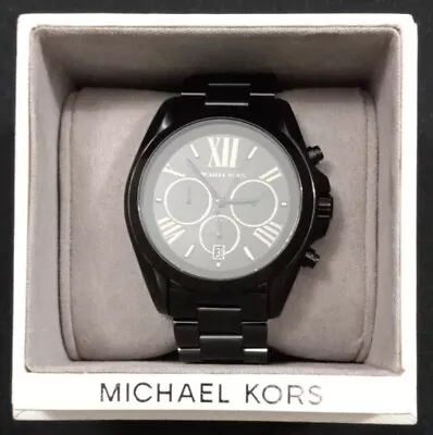 (Read) Michael Kors MK5550 Black Stainless Steel Chrono Dial Unisex Watch • $78.70