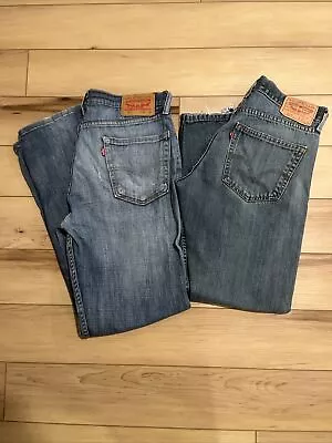 Lot Of 2 Levis 514 Damaged Jeans Mens Size 32x30  • $14.99