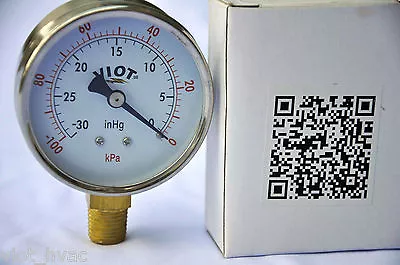 $24.97 • Buy Analog Deep Vacuum Gauge Size:2.5 SS Case 1/4 NPT 0-30 Hg Workshop Line Pressure