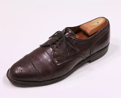 Allen Edmonds Sanford Brown Captoe Oxford Dress Shoes Men's US 8.5 D • $45