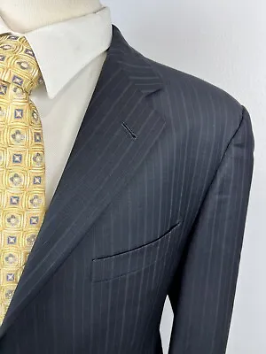 Coppley Men's Navy Pinstripe Wool Suit Size 42 S Pants 38 X 28 • $99.98