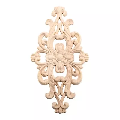 Elegant Unpainted Wood Carved Corner Decal Onlay Applique Furniture Decoration • $4.92