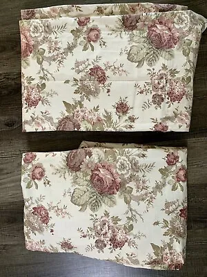 Waverly Vintage Floral 2 Curtain Panels Approximately 86”x50” Made In USA • $72