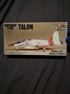 Vntg 1980 Minicraft Hasegawa 1/72 Scale Northrop T-38A Talon Model Kit.  • $45.45