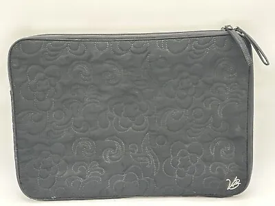 Vera Bradley Laptop Case 17.  X 12”   Padded Sleeve Zip Black W/Floral GC • $25