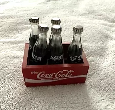 Vintage Lot Of 5 Different Foreign Coca-Cola Mini Bottles W Coca-Cola Wood Crate • $5