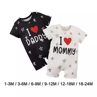 2Pcs Cute Twins Romper Boys Girls Crawl Coveralls Summer Baby Shower Gifts Short • £10.98