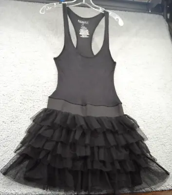 Miley Cyrus Womens Dress Tank Top Scoop Neck Ruffle Dress Tutu Skirt Black M • $17.99