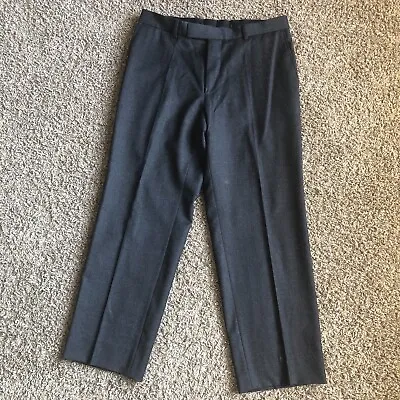 Hugo Boss James Brown Dress Pants Mens 34 Gray Slacks Flat Front 100% Wool 34X30 • $28.88