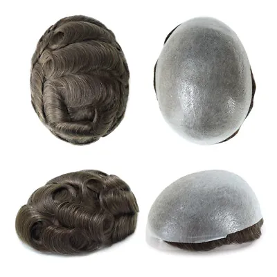 Ultra Thin Skin Super Mens Toupee Human Hair Replacement System Hairpieces 7x9 • $65.99