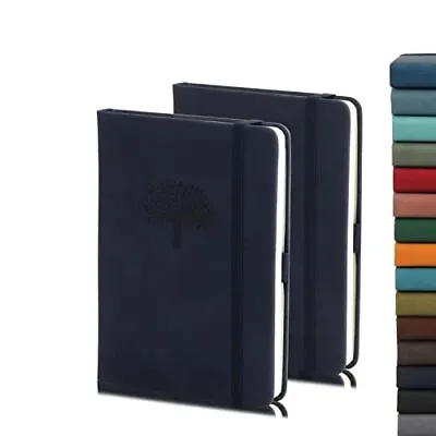 2Pack Pocket Notebook Small Hardcover Leather Journal Mini Notepad W/ Pen Holder • $8.21
