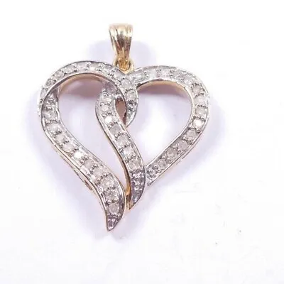 Diamond Heart Pendant 9 Carat Yellow Gold 0.25 Carats  • $291.62