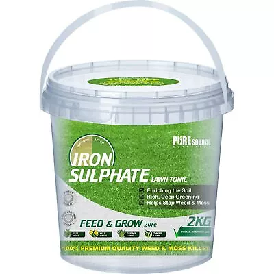 Iron Sulphate Lawn Feed Tonic Grass Greener Turf Moss Killer Water Soluble - 2KG • £12.75