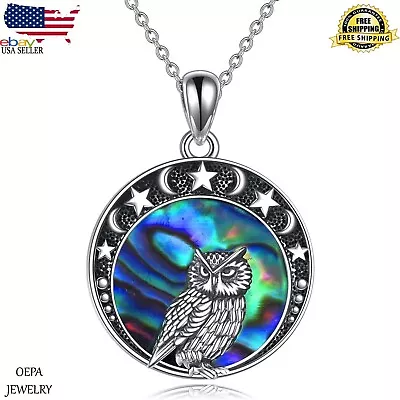 925 Sterling Silver Owl Moon Star Necklace Owl Moon Star Pendant For Women • $100