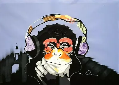 Monkey And Music #2  24x36 Hand Painted On Giclee Canvas • $39.99