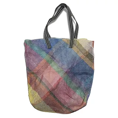 ÉPICE Paris Colorful Stripe Multicolor Mesh Tote Bag • $29.99