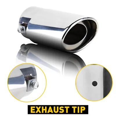 Car Exhaust Rear Pipe Tail Throat Muffler Tip Chrome Stainless Steel Accessories • $12.09