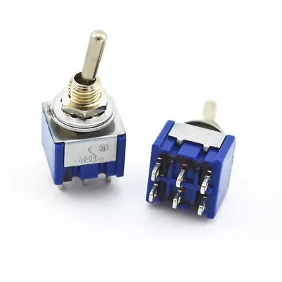 100Pcs 6 Pin 3 Position ON-OFF-ON DPDT Mini Latching Toggle Switch 125V/6A • $33