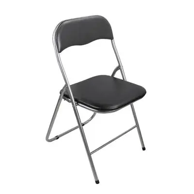 Heavy Duty Black Folding Chair Easy To Store Multi-Purpose Durable Metal Chair • £15.95