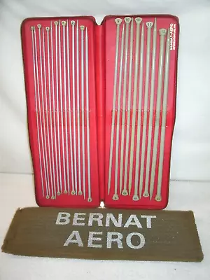 Vintage BERNAT-AERO Knitting Needle Set W/ CASE- Imported England -24 Pieces • $49.99