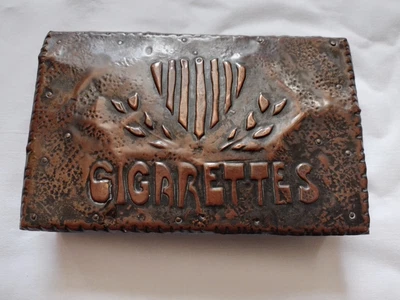 £60 • Buy Arts And Crafts Copper Lidded Cigarette Box