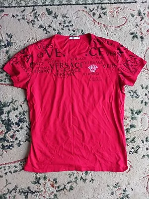 Versace Jeans Couture. Italy. Women's Red Logo Graphic Fancy T-Shirt Size 3XL • $9.99