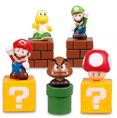 Super Mario Bros Luigi Playset 5 Figure Cake Topper * USA SELLER* Toy Doll Set • $7.99